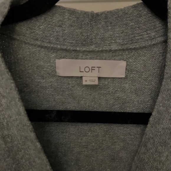 Loft Grey Cardigan with Rhinestone Buttons | Size Medium - Picture 5 of 5